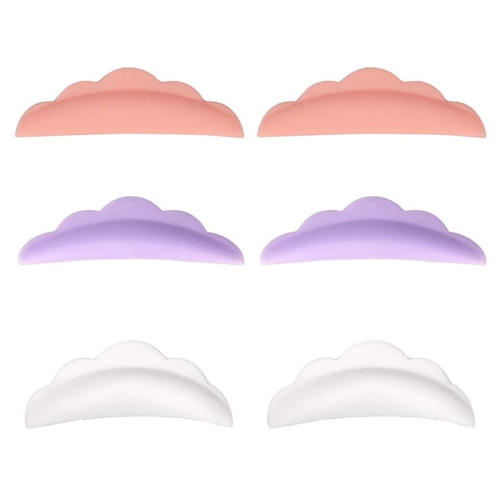 6 Pairs Silicone Lashes Perming Lift Shield Rods Guard Curler Pads, Individual Eyelash Extension Pads Gasket Holder Pallet Set