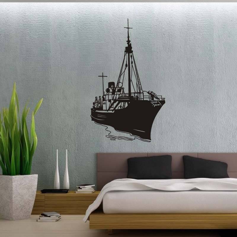 Fishing Boat Nautical Sail Boat Pirate Ship Wall Decal Sticker Room Decor Vinyl Wall Art