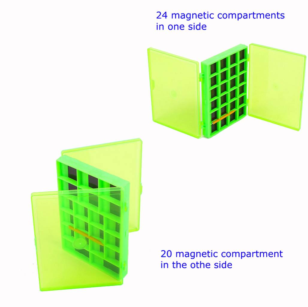Double Side Magnetic Fly Fishing Box Hooks Storage Case with 44 Compartments Fishing Tackle Boxes