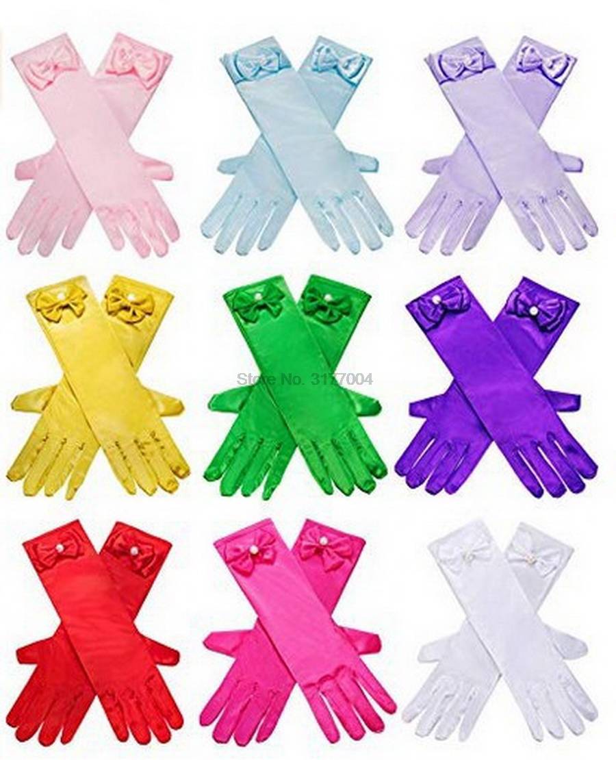 DHL 100 пара длинные перчатки принцессы подарок на день рождения голубое свадебное