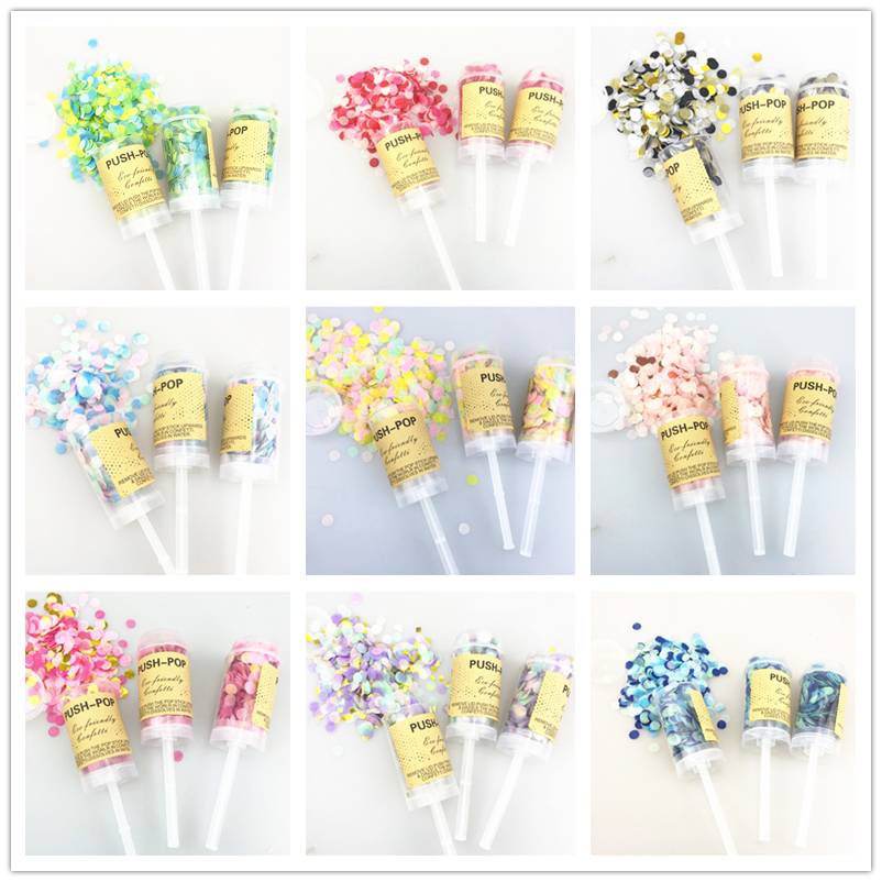 1 шт. круглые пуш-ап конфетти попперы для свадьбы День рождения Юбилей холостяка