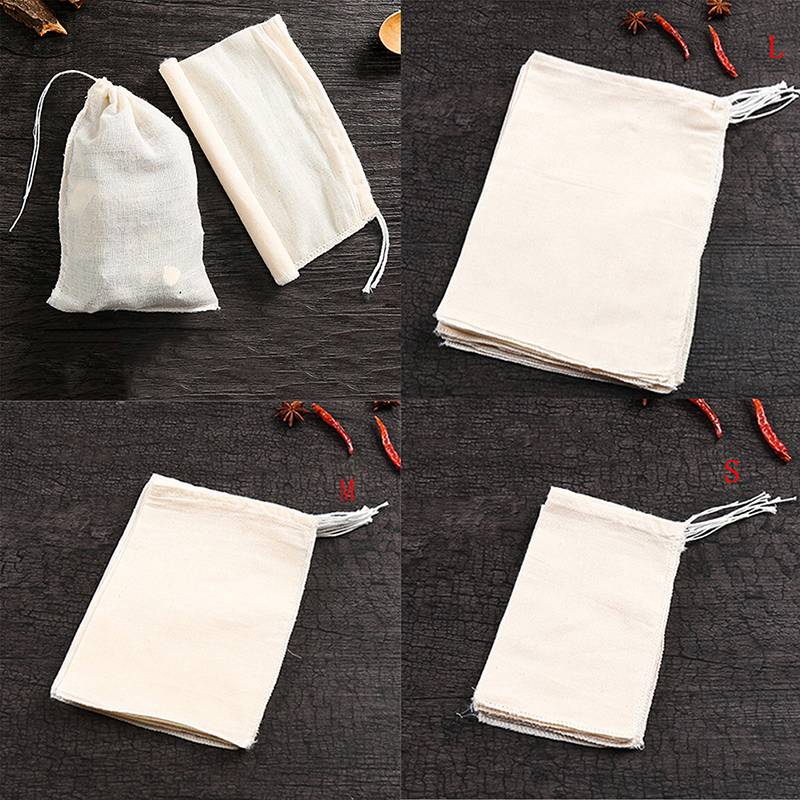 10Pcs/Lot Teabags Empty Scented Tea Bags With String Heal Seal Filter Paper For Herb Loose Tea 3 Size Household Merchandise