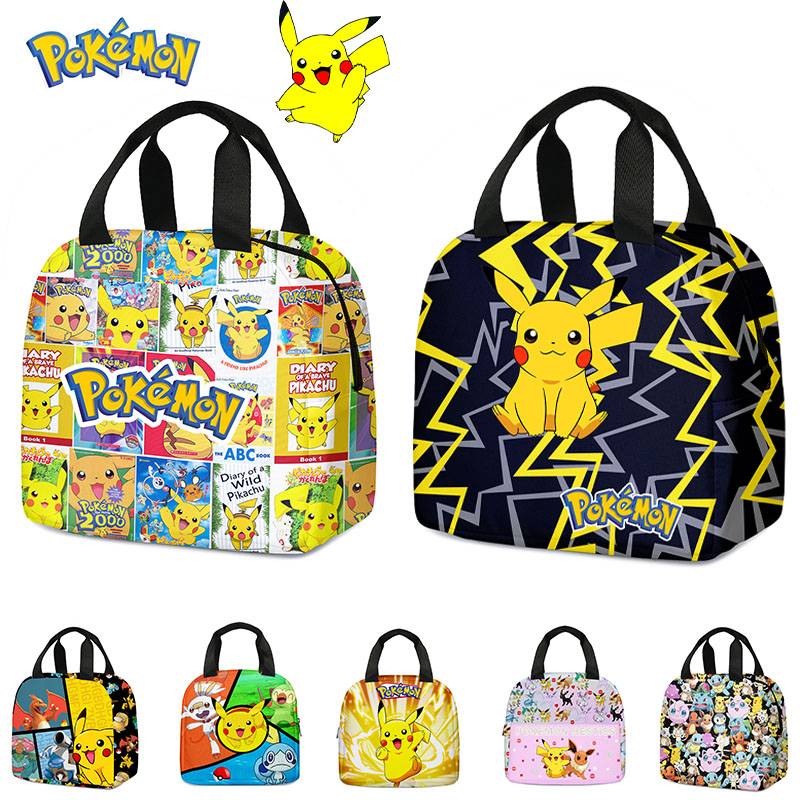 Ланч-бокс с изображением покемона Пикачу из аниме для детей и женщин портативная
