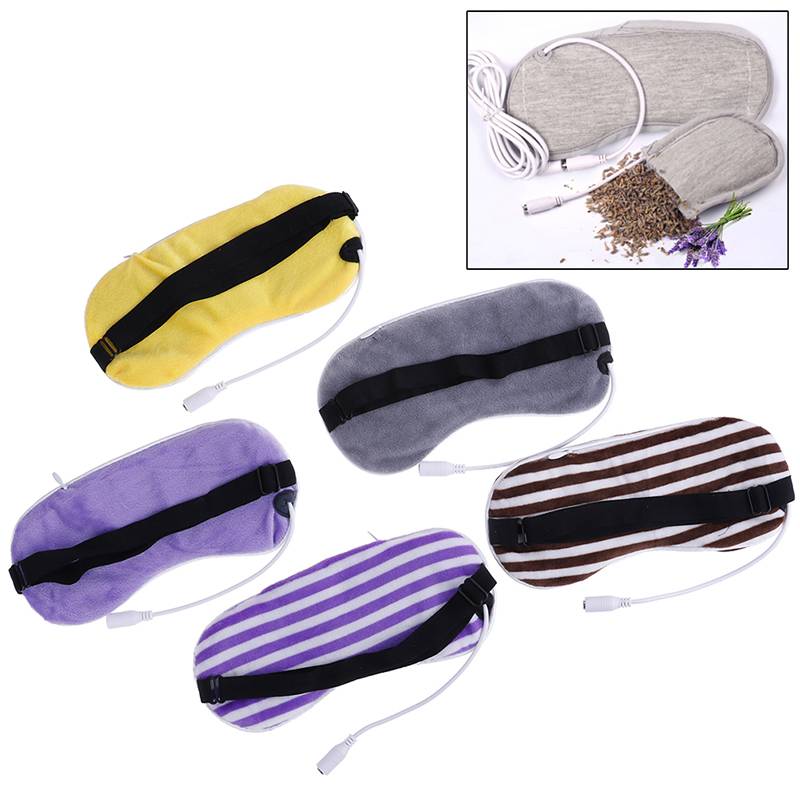 1PC USB Heating Steam Eyeshade Anti Dark Circle Eye Patch Massager Sleep Eye Shade Mask Travel Portable Blindfold Hot