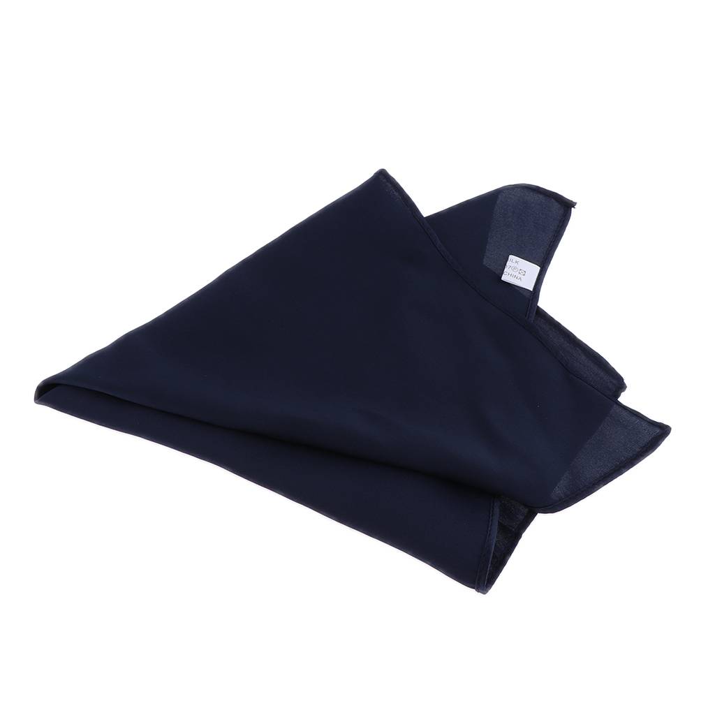 Men’s Gentle Pure Mulberry Silk Pocket Square Plain Solid Handkerchief Variety Colors 