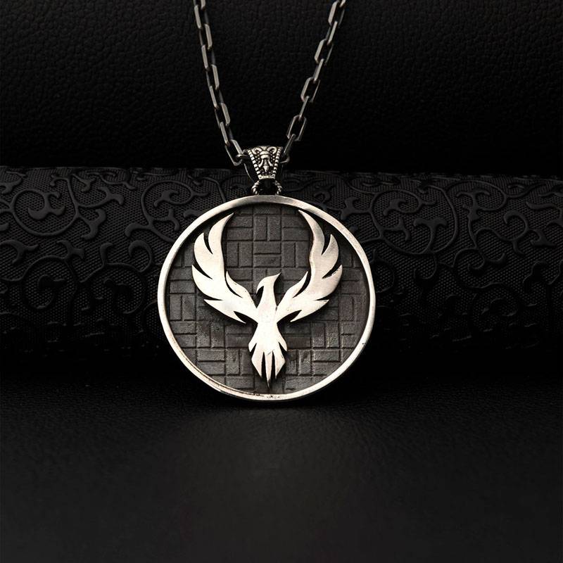 брелок бижутерия Ожерелье с кулоном в виде животного Феникса ожерелье медалью