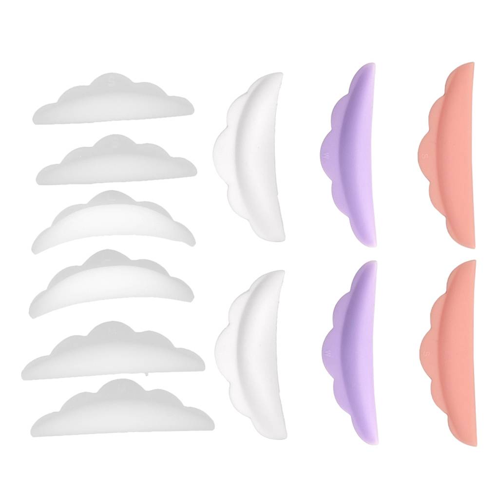 6 Pairs Silicone Lashes Perming Lift Shield Rods Guard Curler Pads, Individual Eyelash Extension Pads Gasket Holder Pallet Set