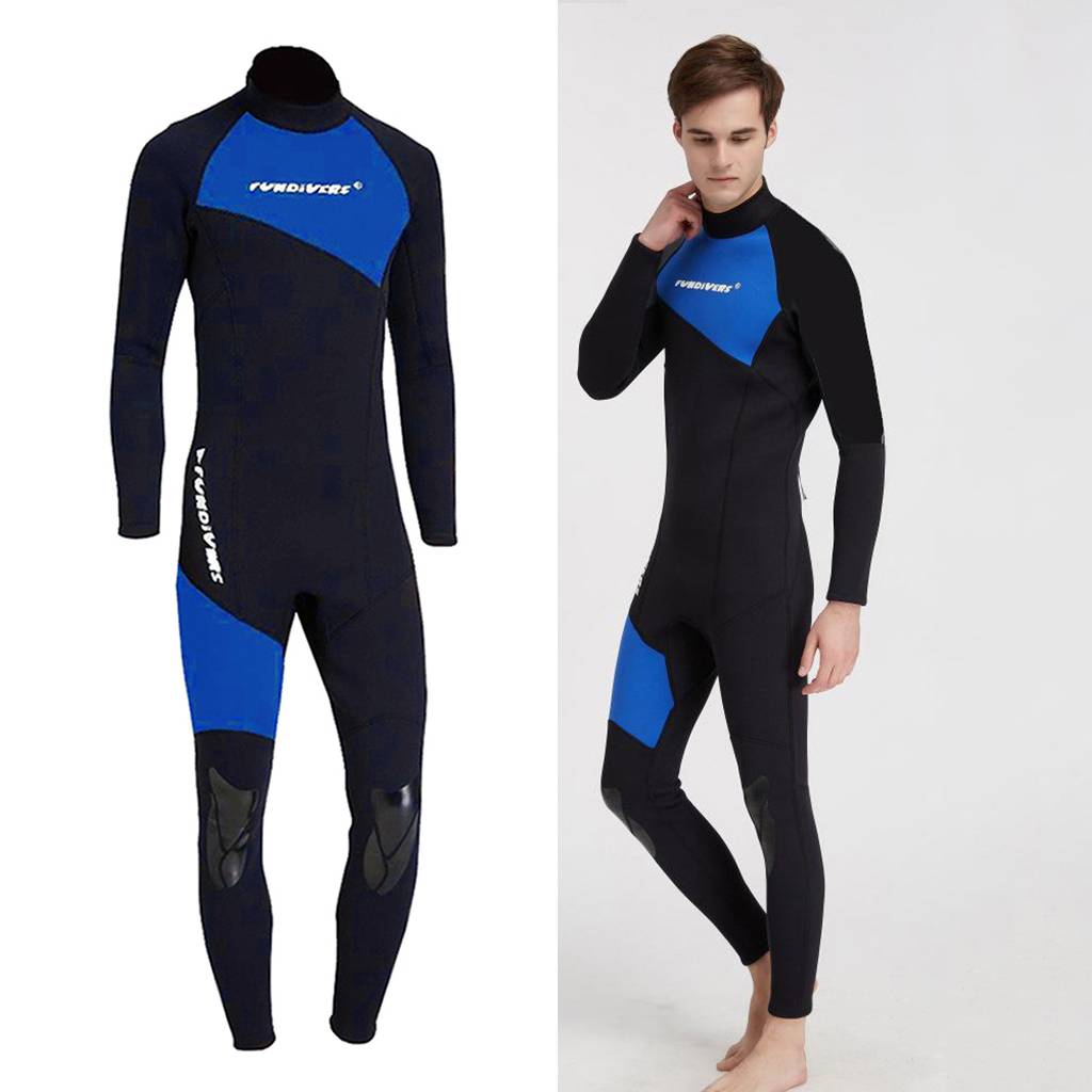 3mm Neoprene Long Sleeve Back Zip Diving Snorkeling Surfing Full Body Wetsuits Snorkeling Scuba One Piece Swimsuit Wet Suits