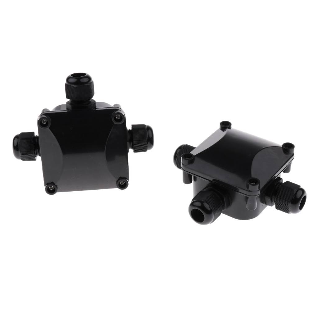 Great Performance 2Pcs 3Way IP68 Waterproof Electrical Cable Junction Box