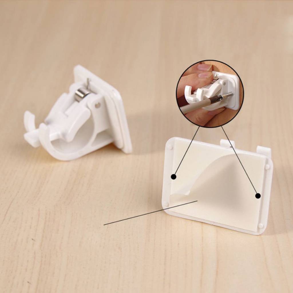 2pc Curtain Rod Brackets No Drill Adjustable  Curtain Rod Holder for Kitchen