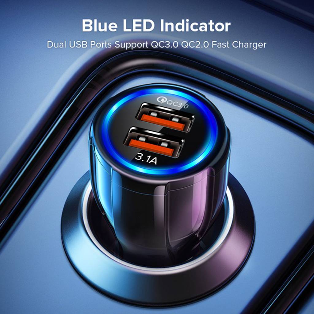 DC Waterproof Dual USB Adapter Car Charger Motorcycle Scooter Power Supply