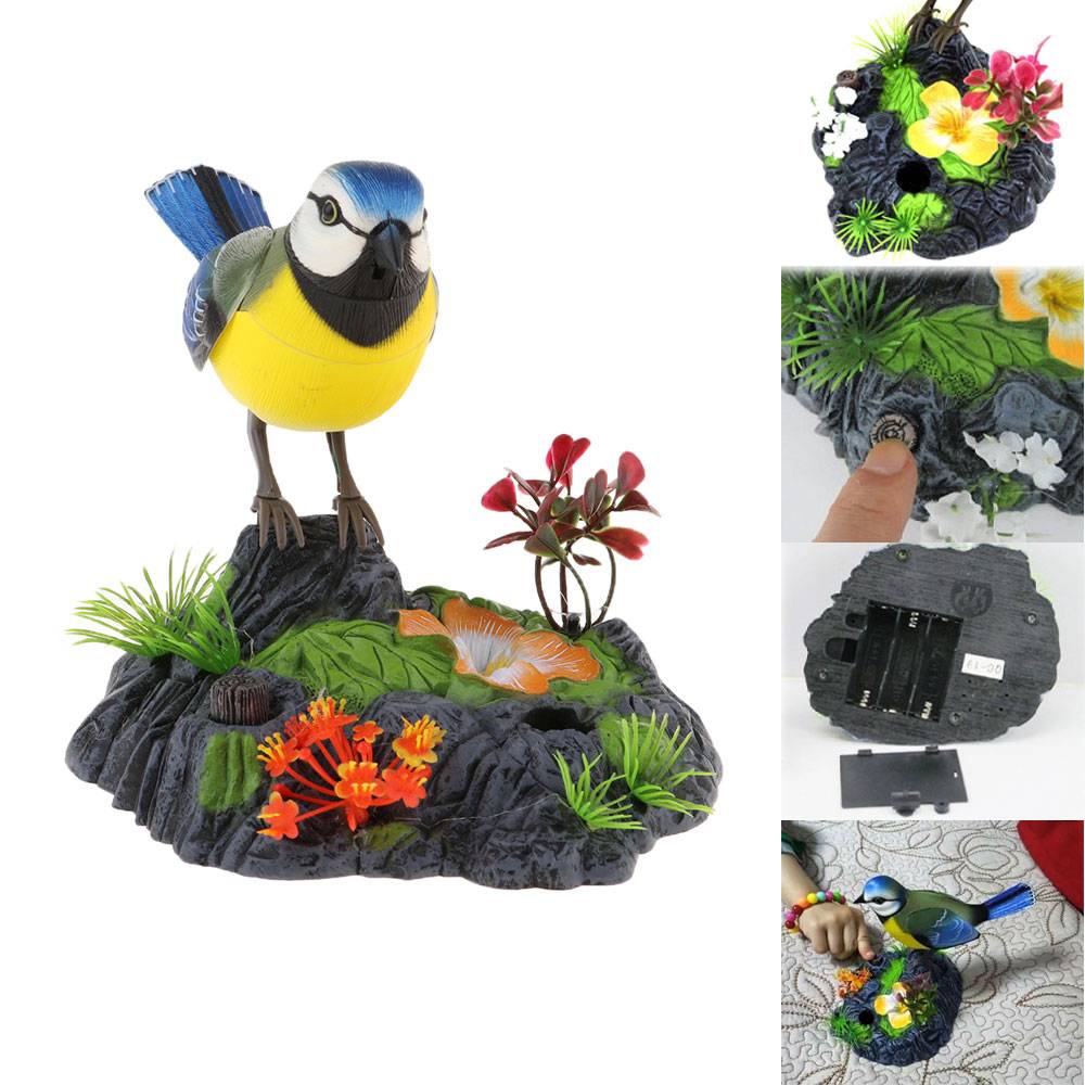 Singing Chirping Bird Toy Realistic Sounds & Movements  Sound Activated Bird