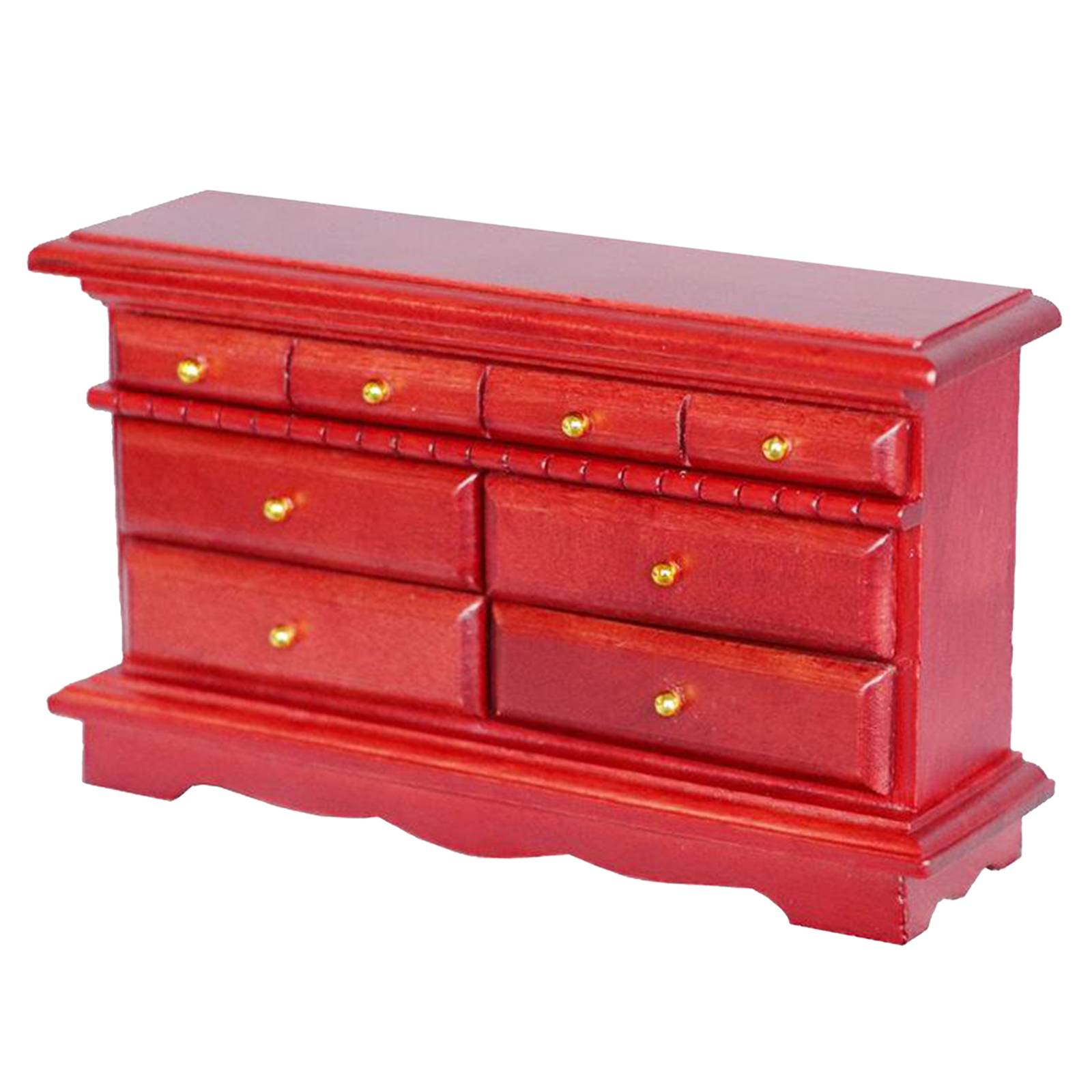 Solid Wood Small Cabinet 8 Drawer Living Room Furniture 1/12 Dollhouse Decor