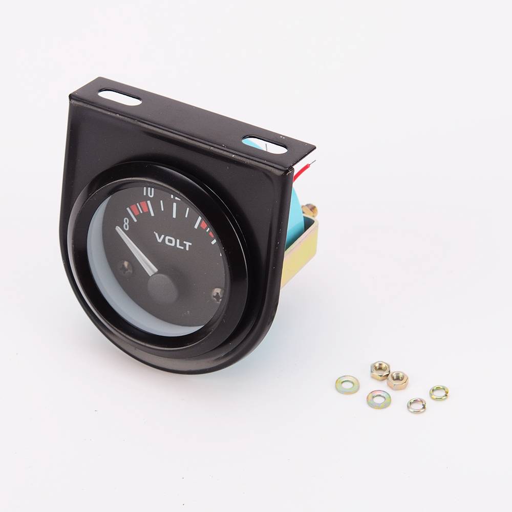 2'' 52mm Universal Car LED Light Pointer Voltage Meter Gauge 8V-16V Volt