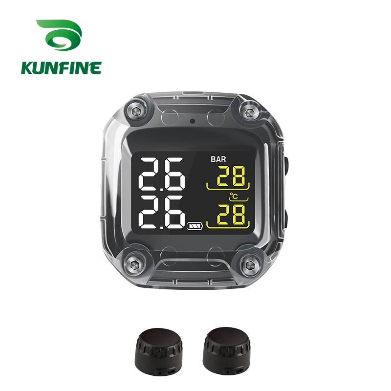 Waterproof Smart Motorcycle TPMS Tyre Pressure Monitoring System Digital LCD Display  Security Alarm Systems With 2 Sensors M3-C-WI MAIN (1)