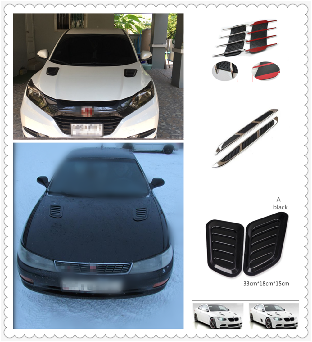 universal 2Pcs car modification simulation hood car network sticker for BMW E46 E39 E38 E90 E60 E36 F30 F30