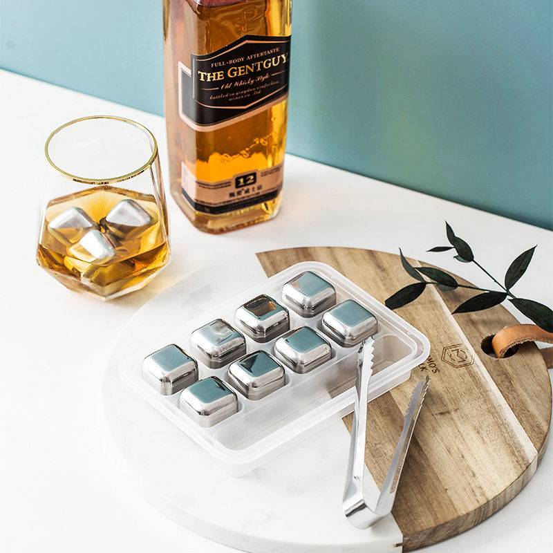 Многоразовые кубики для льда из нержавеющей стали 304 SSGP камни вина и виски