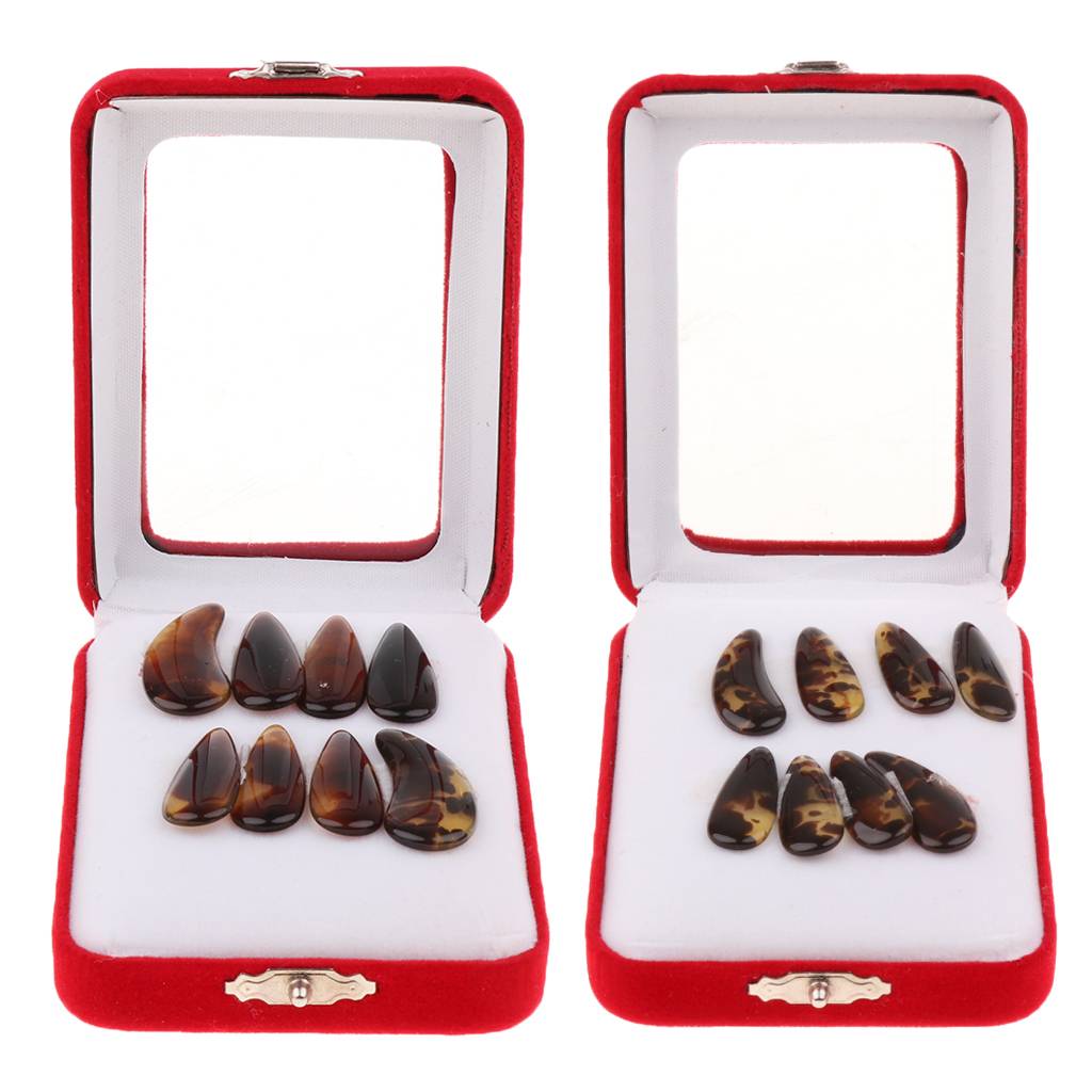 2 Pack Guzheng Finger Picks with Groove Arc Gu Zheng Nails Pick Finest