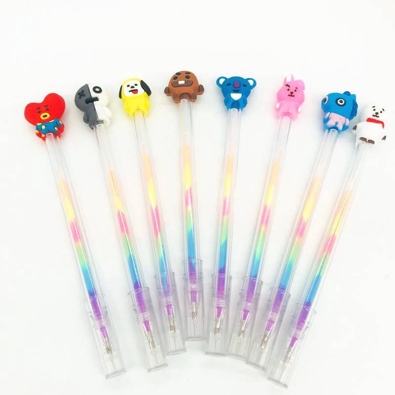 Мультяшные гелевые ручки 2 шт. разноцветные радужные хайлайтеры кавайная новинка