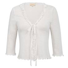 Женский вязаный болеро с оборками кардиган вязанный укороченный