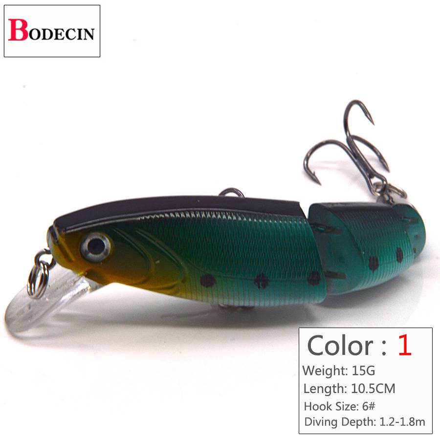 1PCS Sea Bass Hard Fishing Lure 3D Fish Jointed Wobblers Laser Minnow Pike Jerkbait Pesca Crankbaits Artificial Bait Saltwater (9)