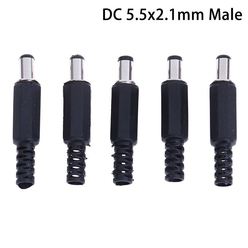 10PCS DC Power Connector Pin 2.1x5.5mm Female Plug Jack + Male Plug Jack Socket Adapter PCB Mount DIY Adapter Connector 2.1X5.5
