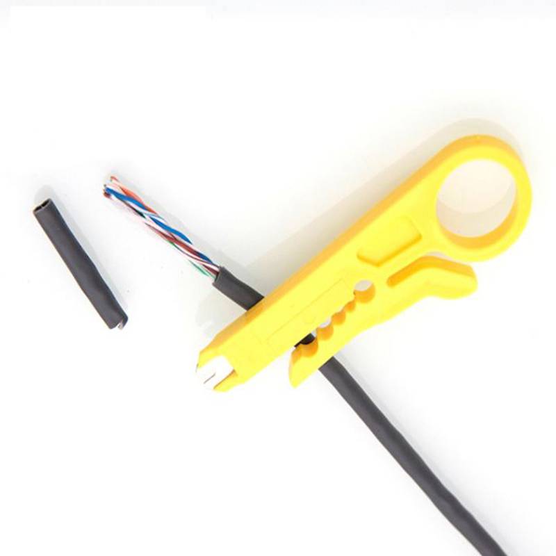 QUK Pliers Yellow Knife Wire Stripper And Cutter Portable Simple Utility Scissor Stripping Wire Network Cable Cutter Hand Tools2