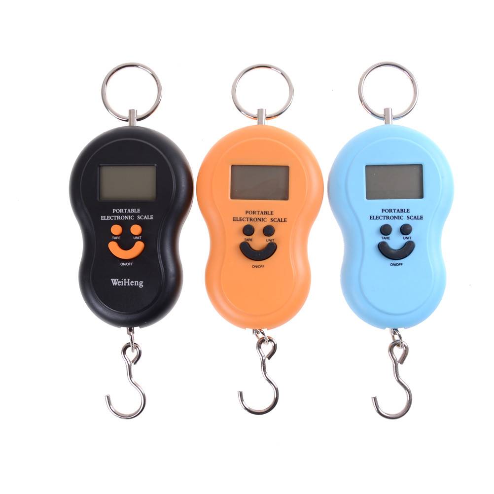 50Kg /10g Portable Hanging Scale LCD Digital Blue Backlight Fishing Pocket Weight Luggage Scales Color Random