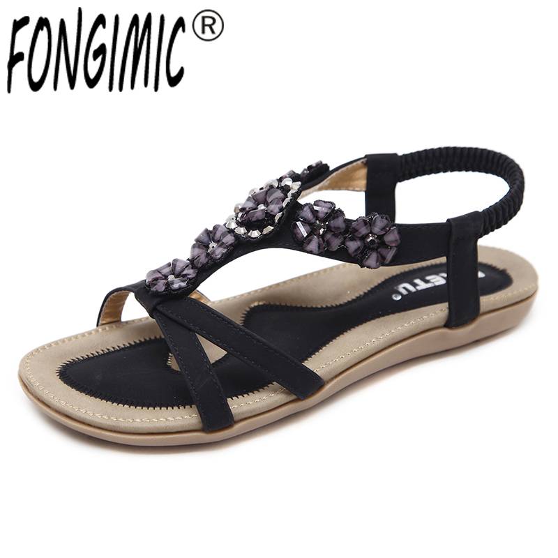 Женские босоножки FONGIMIC летняя богемная обувь на плоской подошве удобные