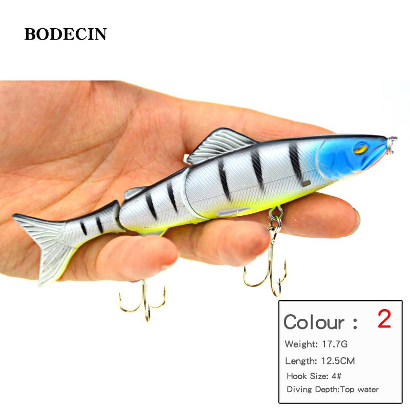 1pcs 127g 125mm Fishing Wobblers Lure Wobbler Lures Bait For Fish Peche 3 Segments Minnow Swimbait Hard Baits With Steel Ball (23)