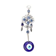 Lucky Turkey Blue Evil Eye Длинный Кулон Дерево жизнь eye брелок для ключей