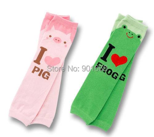 Милые зеленая лягушка розовый поросенок малыш Леггинсы ног рука теплее Тесная