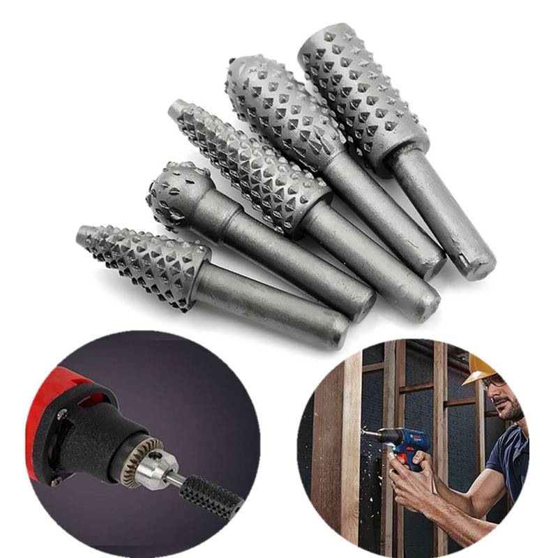 5pcs/set 10 Step Drill Bit Tool Set for Plastic Wood Wholesale Cutting Tools Woodworking  Accessories 1/4" To 1-3/8"  Inches