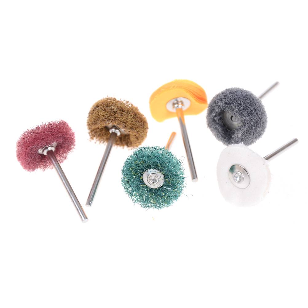 5PCS 3mm Buffing Pad Brush Shank Nylon Grinding Head Abrasive Wheel Brush Rotary Tool For Dremel Accessories Buffing Polishing