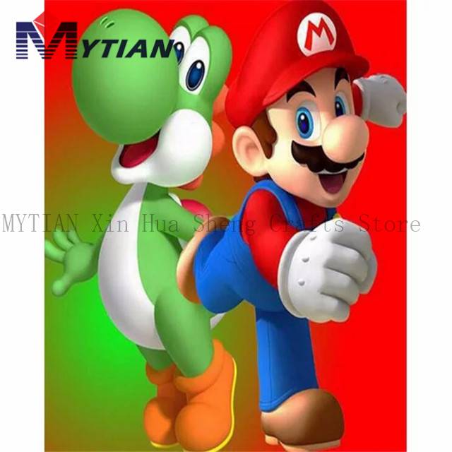 Картина Супер Марио из мультфильма 5D Алмазная мозаика вышивка крестиком