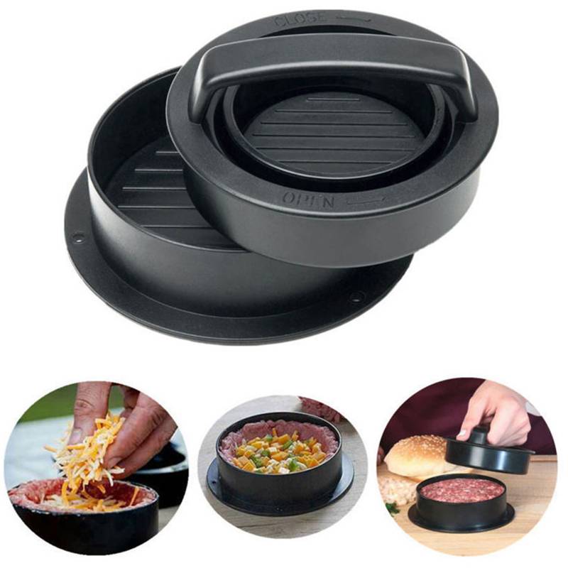 1Pcs Manual Round Shape Plastic Hamburger Press Burger Maker Meat steak Mold Non-Stick Kitchen Cooking Tools | Дом и сад