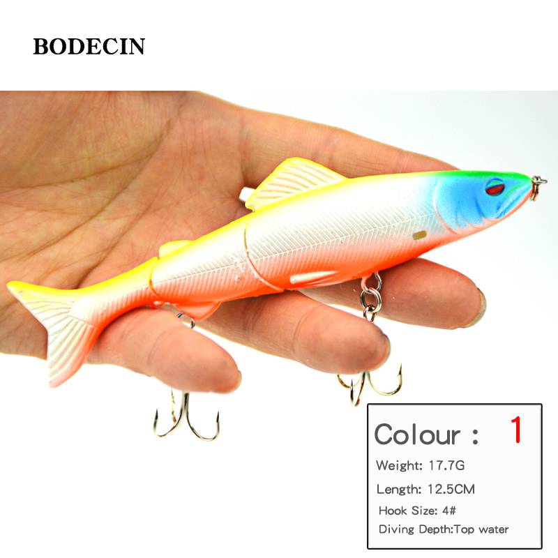 1pcs 127g 125mm Fishing Wobblers Lure Wobbler Lures Bait For Fish Peche 3 Segments Minnow Swimbait Hard Baits With Steel Ball (22)