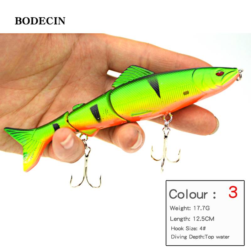 1pcs 127g 125mm Fishing Wobblers Lure Wobbler Lures Bait For Fish Peche 3 Segments Minnow Swimbait Hard Baits With Steel Ball (1)