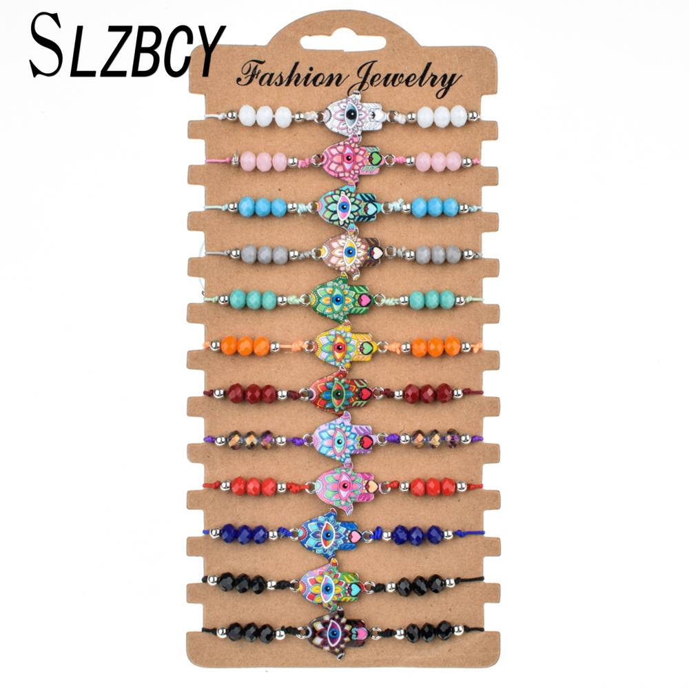 12 шт./компл. модные эмалированные браслеты Fatima Регулируемые вручную для женщин и