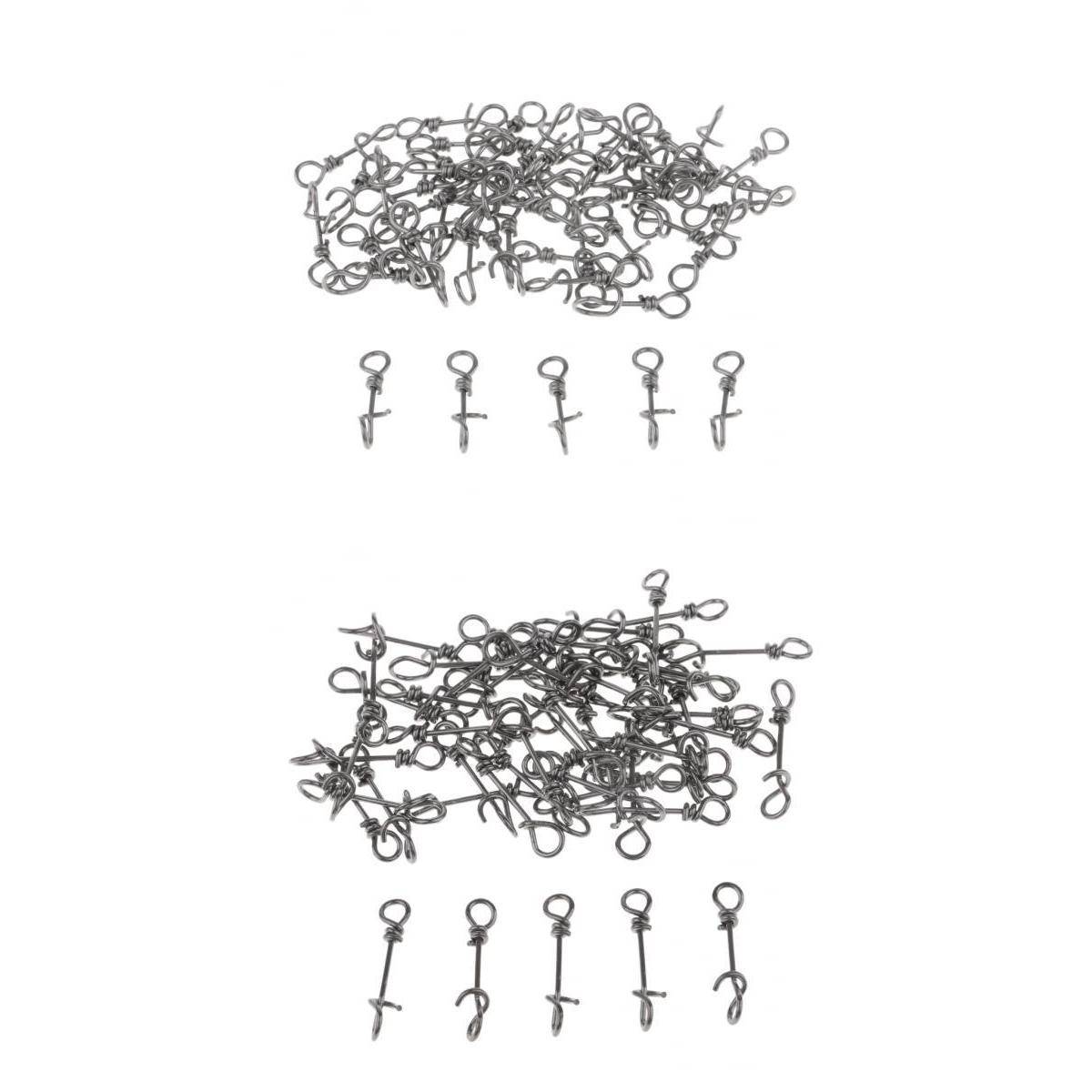 100pcs High Strength Fishing Connector Snaps Stainless Steel Fastach Clips Fishing Accessories