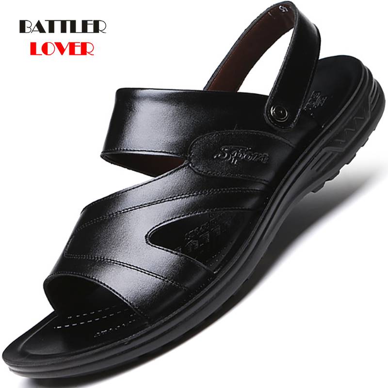 2019 Summer Men Sandals Genuine Leather Summer Shoes Men