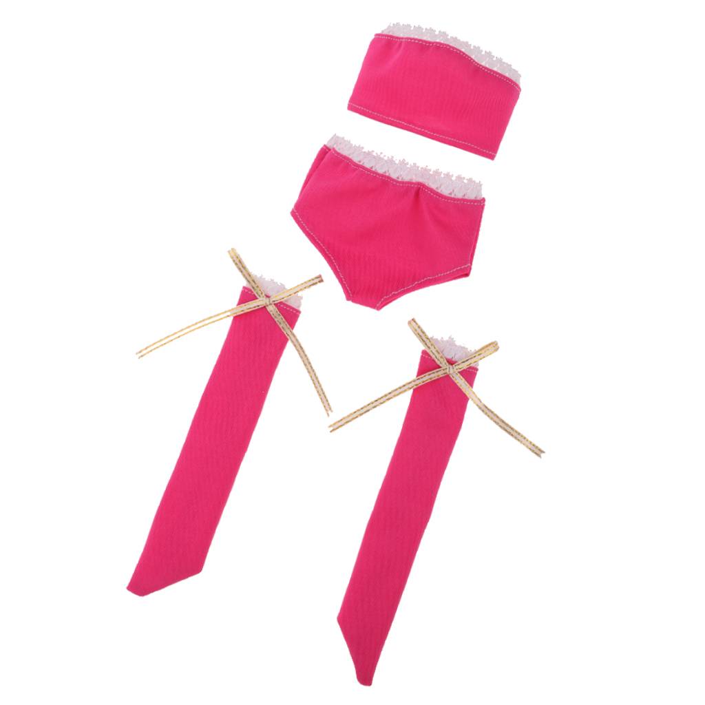 Charming Girl Doll Beach Swimsuit Tube Top, Briefs & Stockings for 1/3 BJD Bikini Clothes