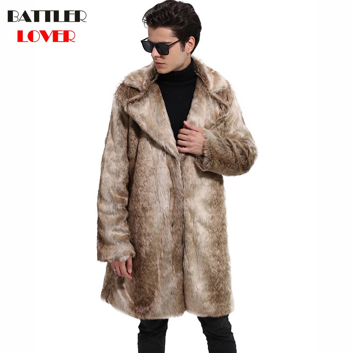 Men Fur Coat Winter Warm Outwear Coats Faux Fur Men Punk Parkas Jackets Hombre Leather Overcoats Genuine Fur Jacket Brand