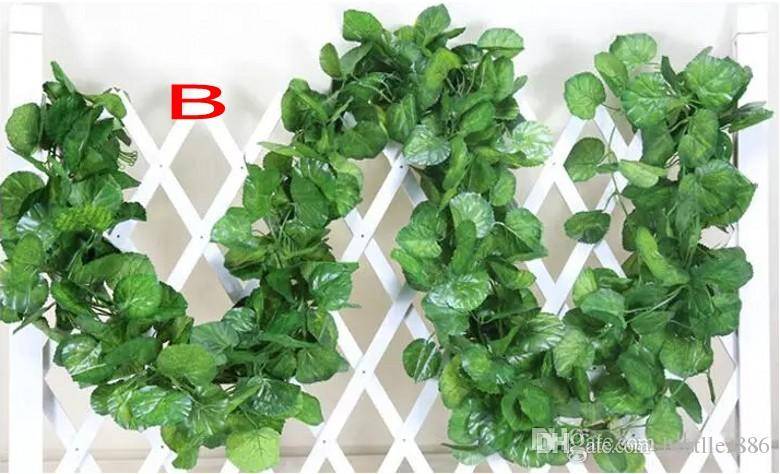 2.2m artificial Fake plants green Ivy Leaves Artificial Grape Vine greenery garland wedding flower home decoration Cheap