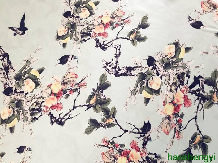 Новая мода ручной работы diy ткани летние с голубой подошвой птицы одежда платье