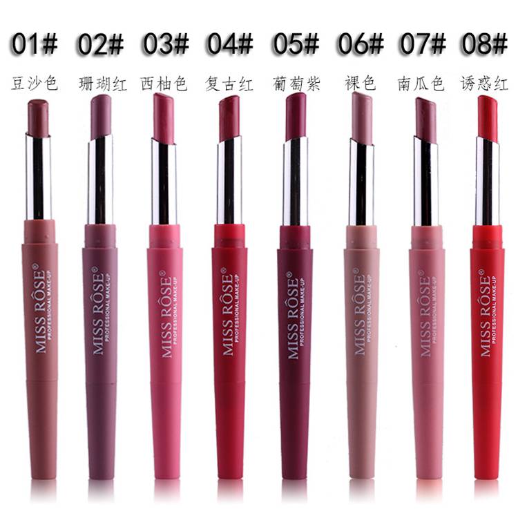 14 Color Double-end Lip Makeup Lipstick Pencil Waterproof Long Lasting Tint Sexy Red Lip Stick Beauty Matte Liner Pen Lipstick (1)