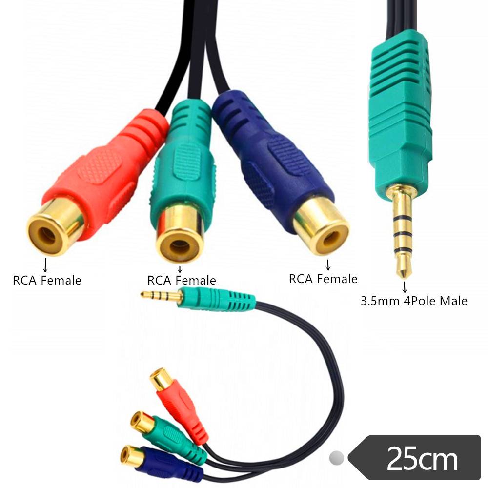 Аудиокабель-разветвитель 3 5 мм на RCA Mini 1/8 дюйма TRS стерео штекер 3RCA аудио/видео AV