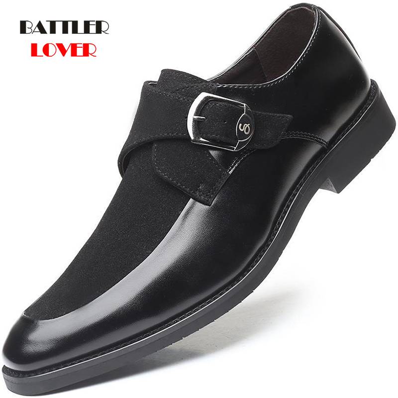 Brand Suede Leather Fashion Shoes Men Office Business Dress Loafers Pointed toe Shoes Men Oxford Breathable Formal Wedding Shoes
