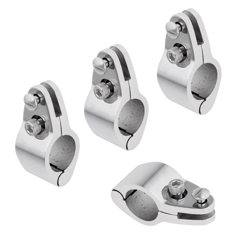 4 Boat Cover/Canopy Fitting Tube Knuckle Clamp Fit 22mm OD Tube Frame Hinged