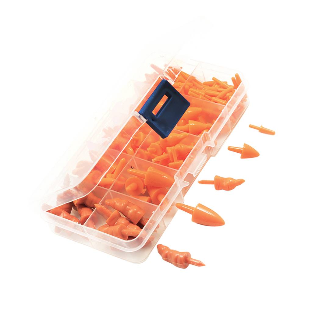 160Pcs/Box Plastic Safety Noses Orange 5 Assorted Styles DIY Doll Animal Toy